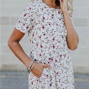 Roolee Cream Floral Maxi Dress
